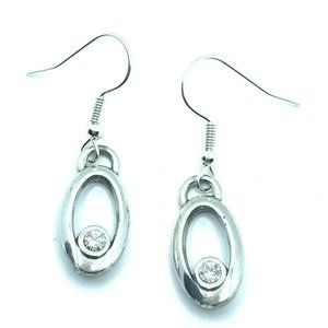 Brighton London Groove Ovals Contempo Crystals Silver Custom Earrings